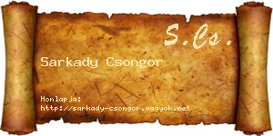Sarkady Csongor névjegykártya